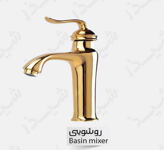  شیر روشویی شیذر مدل مینیاتور طلایی